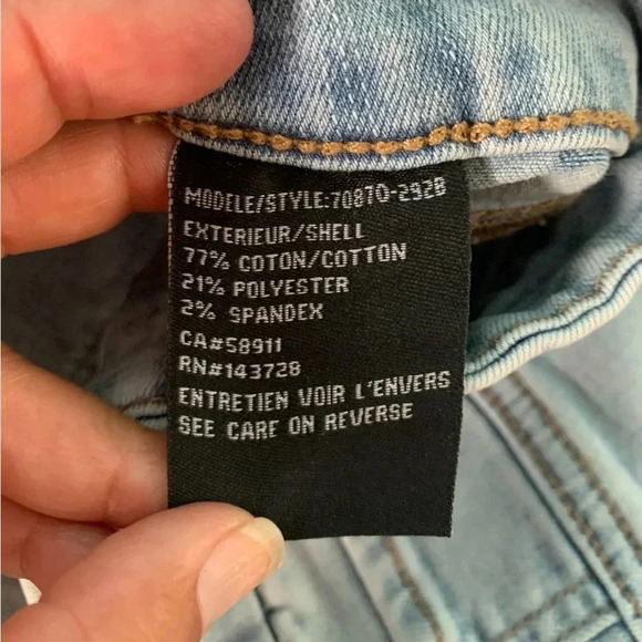 Tribal Audrey Mid Rise Straight Crop Gold Dipped Pull On Jeans Size 4 - Picture 9 of 14